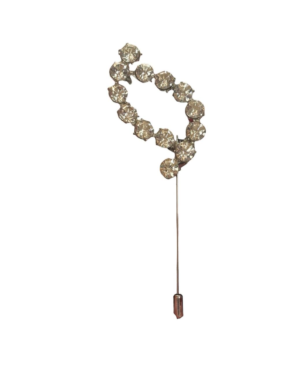 Vintage Rhinestone Stick/Hat Pin Upcycled Clear Crystal Restored Jewelry